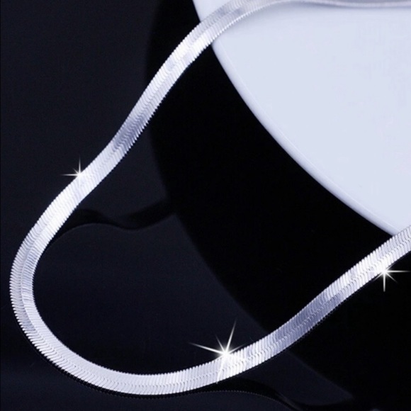 “20” NEW 925 STERLING SILVER SNAKE FLATE NECKLACE, NICE NECKLACE, CUTE NECKLACE - Picture 5 of 6